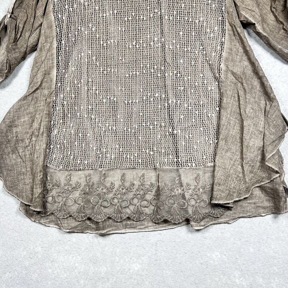 Seduzione Blouse Tunic Size One Size Brown Italy to Wear Layered 3/4 Sleeve - Picture 3 of 11